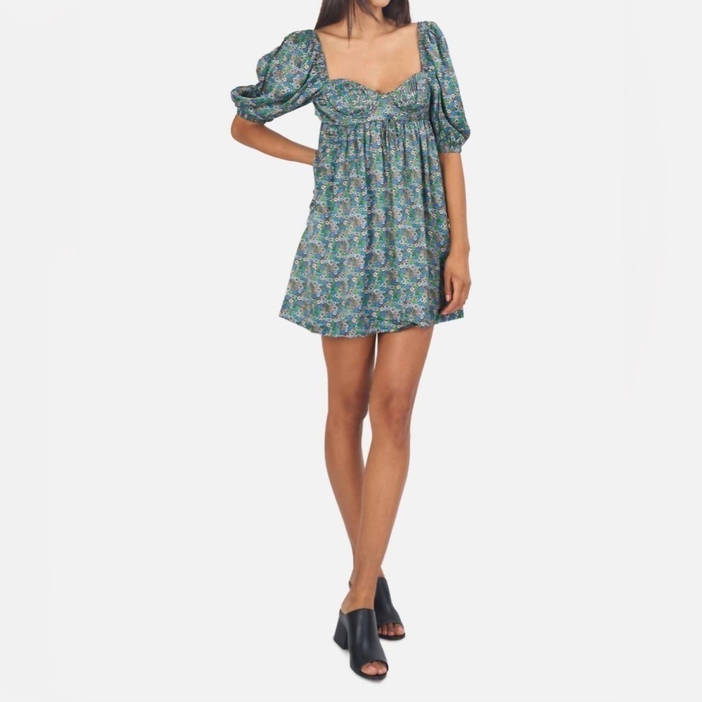 For Love And Lemons Alisa Mini Dress In Green